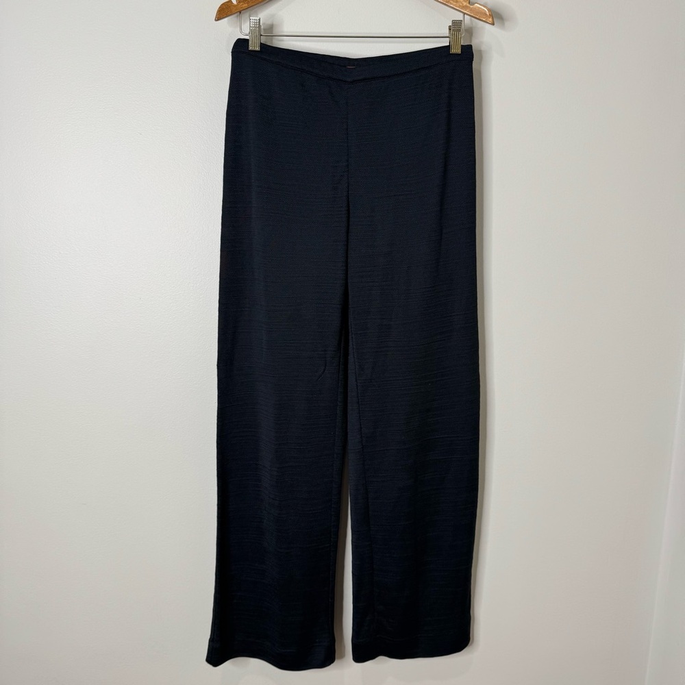 Missoni Black Textured Knit Wide Leg Mid-rise‎ Pull-on Casual Minimalist Pants 6